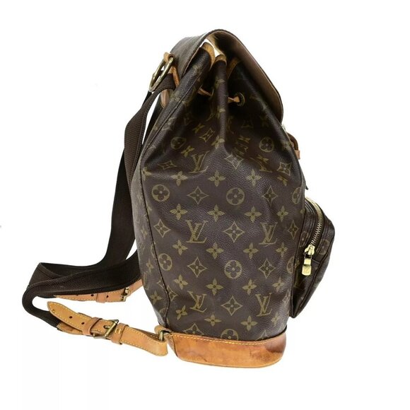 LOUIS VUITTON Montsouris GM Backpack Bag Monogram Leather Brown M51135 85ED205 main image 12
